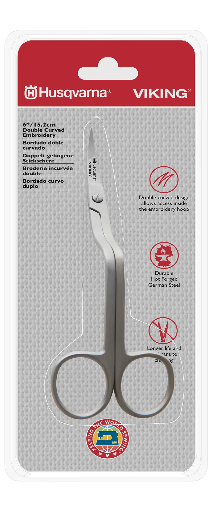 HUSQVARNA® VIKING® 15.2cm Double Curved Embroidery Scissor - Image 4