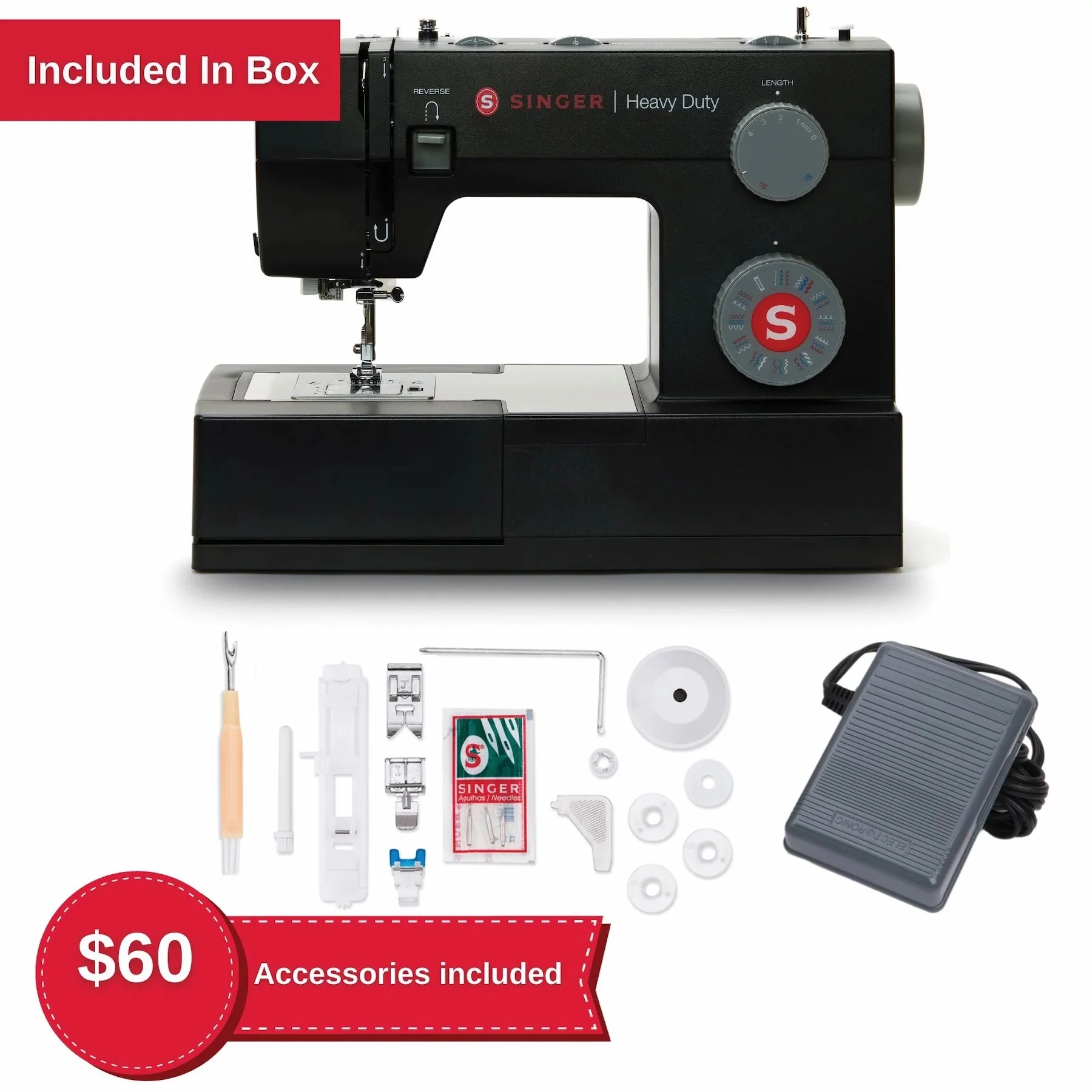 SINGER® Heavy Duty 4432 Sewing Machine Black Special Edition - Image 4
