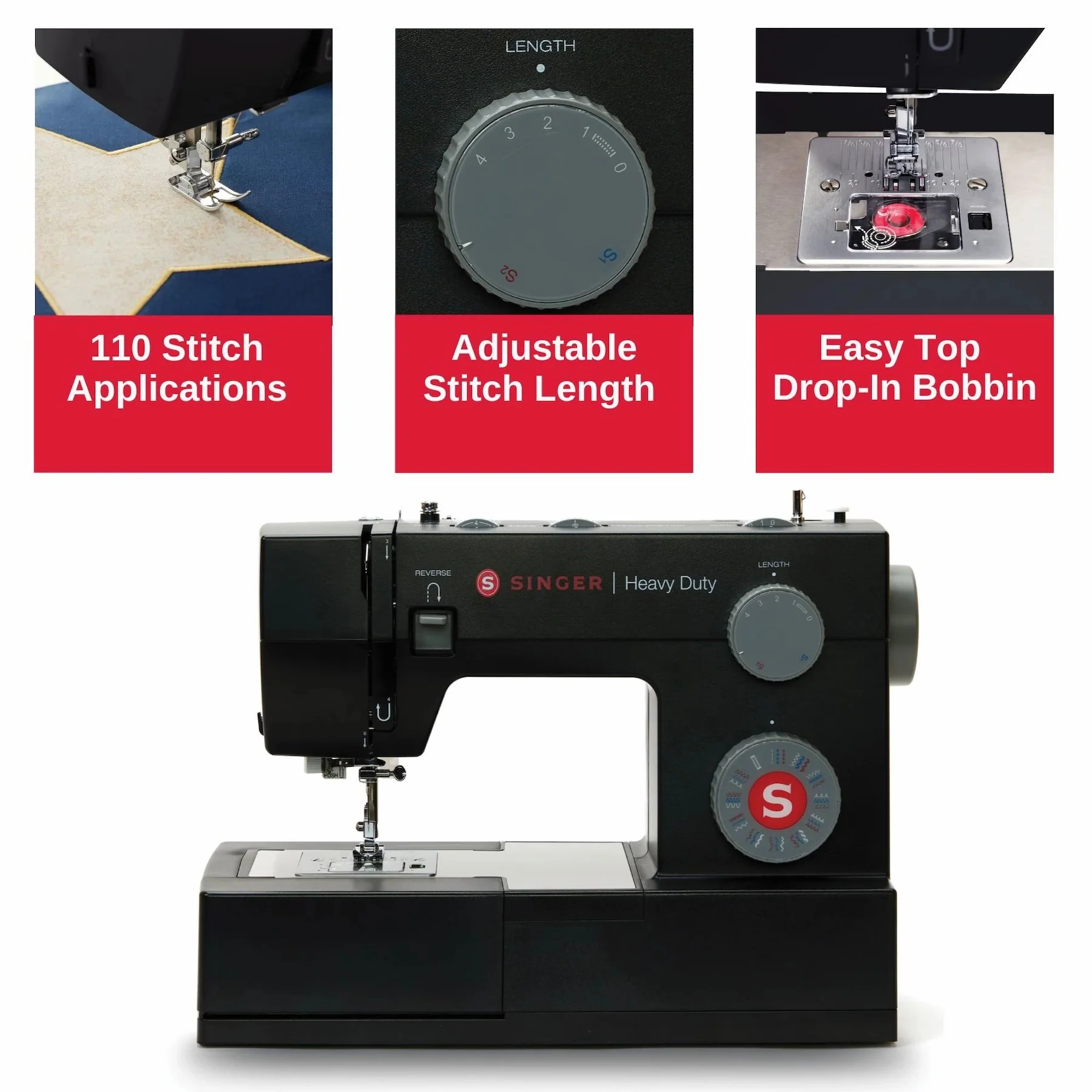 SINGER® Heavy Duty 4432 Sewing Machine Black Special Edition - Image 5